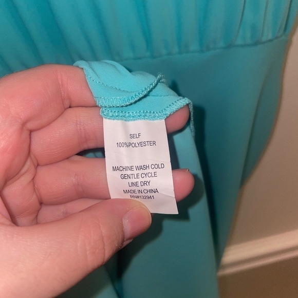 Amanda Uprichard Josephina Slit Blouson Midi Dress in Turquoise NWT Medium - Picture 9 of 9